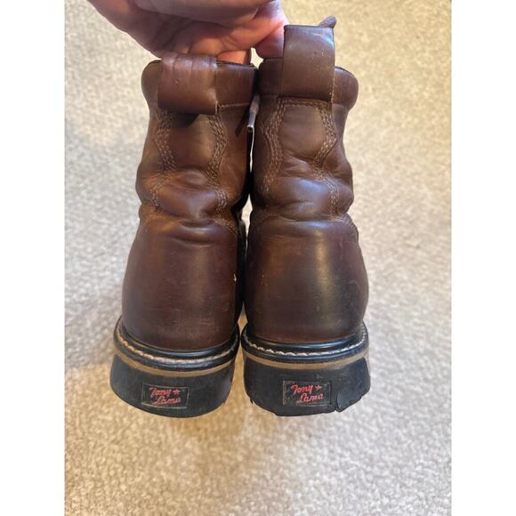 Tony Lama Harlingen work boot brown leather Mens 8.5 Womens 10 - Picture 4 of 8